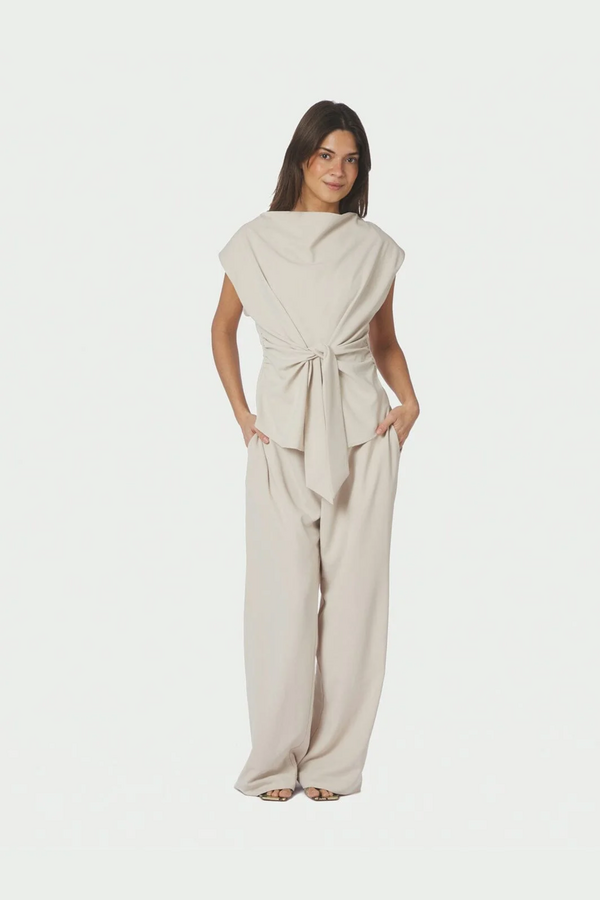 Katarim Crepe Top - Beige