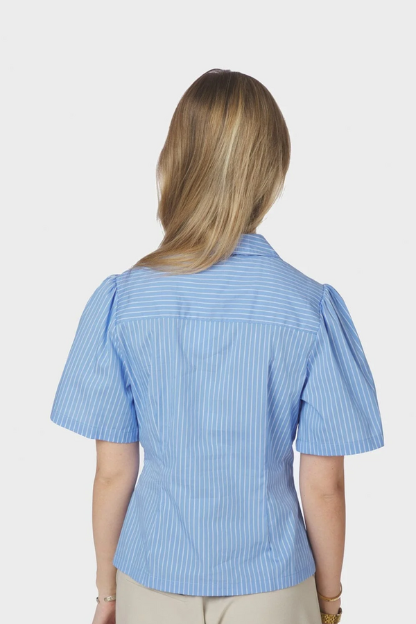 Balara Stripe Poplin Shirt - Light Blue