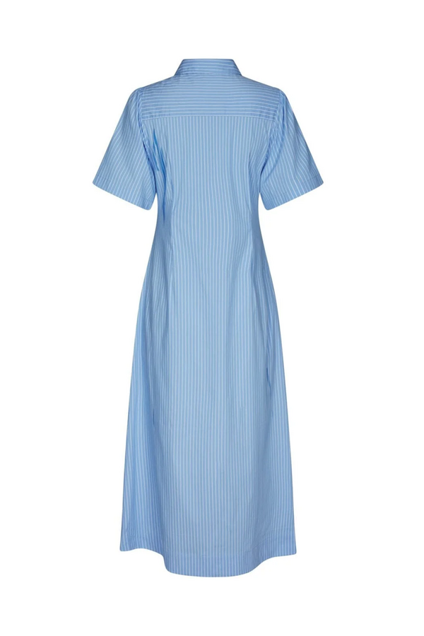 Baia Stripe Poplin Dress - Light Blue