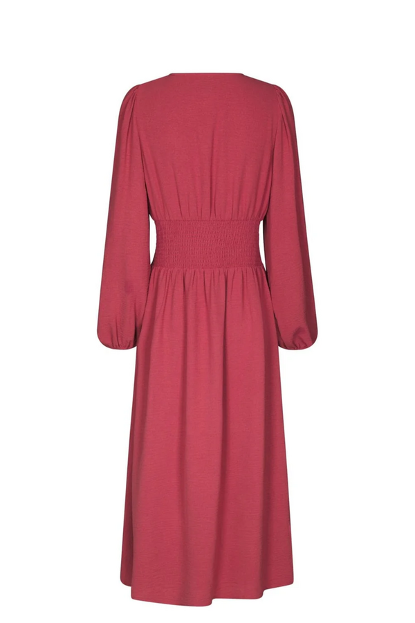 Annelie Solid Crepe Dress - Cherry Pink