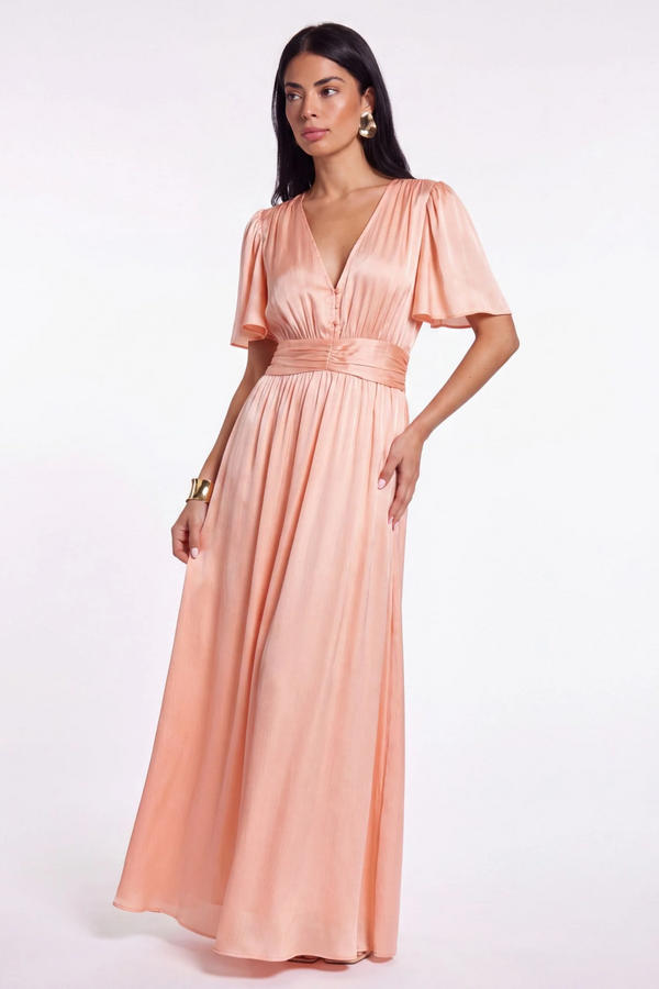 Domia Maxi Dress - Peach Blush