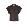 Vinsa Voile Top - Dark Brown