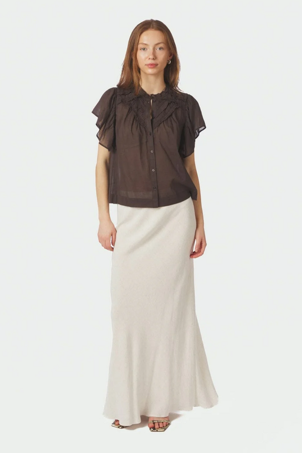 Vinsa Voile Top - Dark Brown