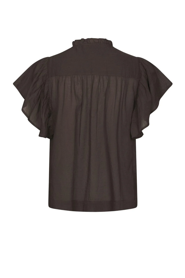 Vinsa Voile Top - Dark Brown