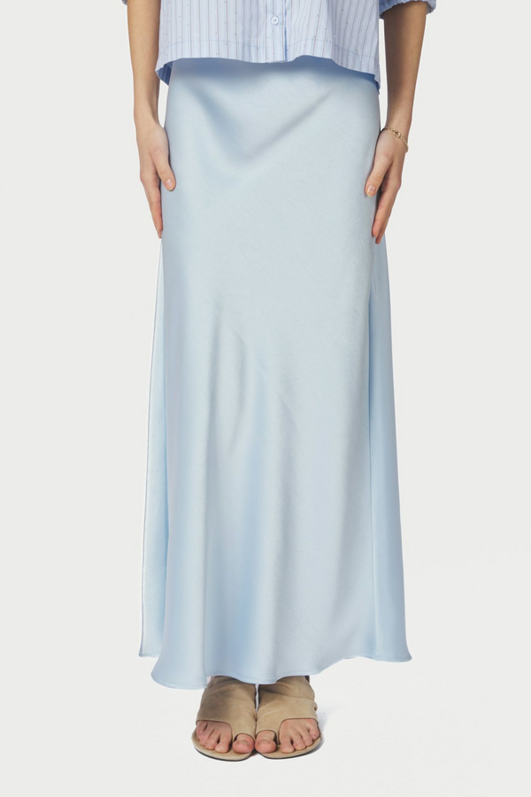 Vicky Heavy Sateen Skirt - Light Blue