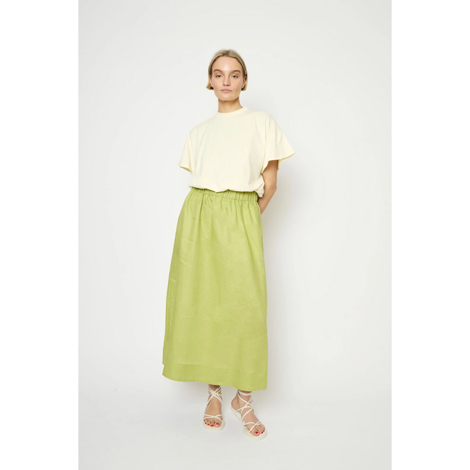 Adele Evergreen Linen Skirt - Pastel Green