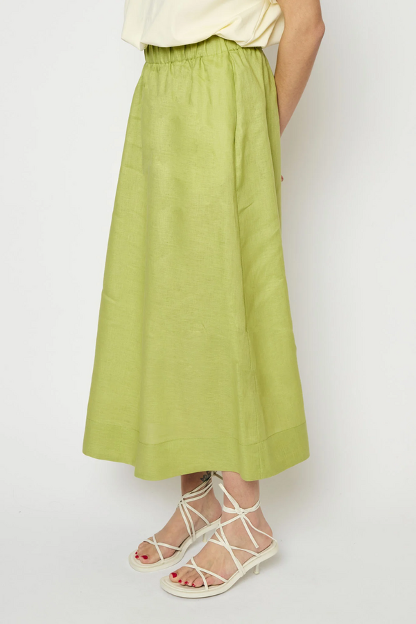Adele Evergreen Linen Skirt - Pastel Green