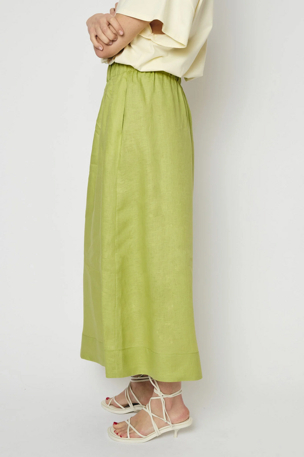 Adele Evergreen Linen Skirt - Pastel Green