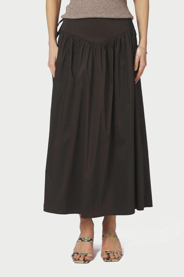 Anais Poplin Skirt - Chocolate Brown