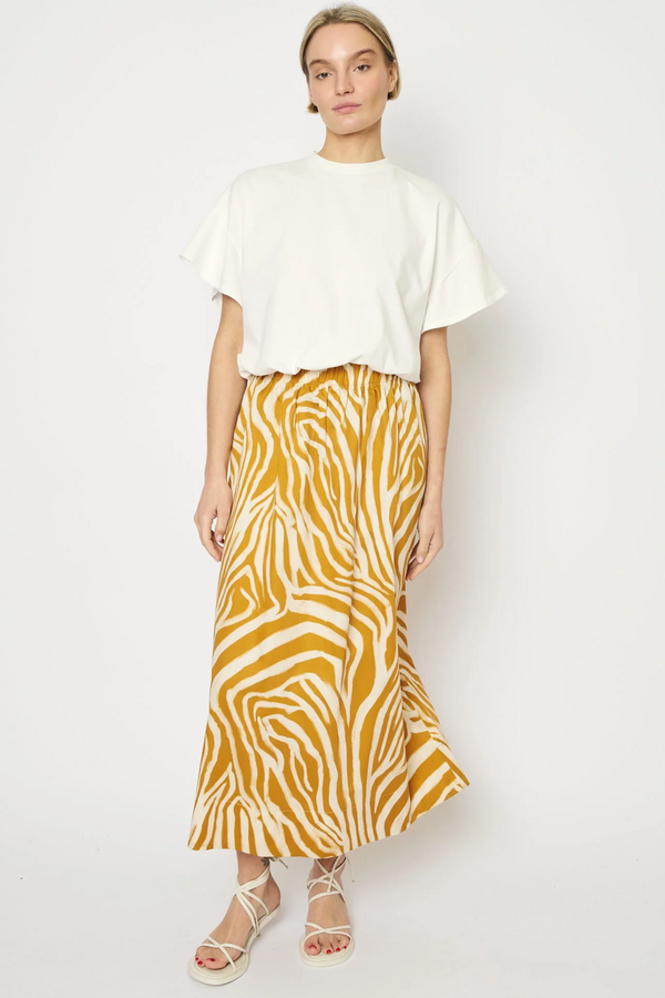 Adele Zebra Print Skirt - Zebra Ochra