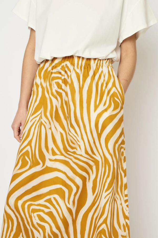 Adele Zebra Print Skirt - Zebra Ochra