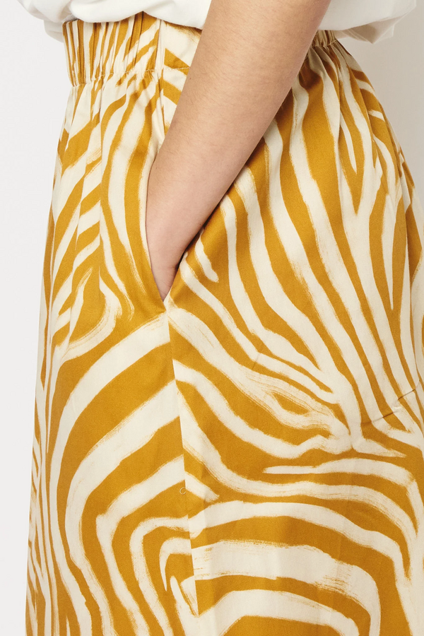 Adele Zebra Print Skirt - Zebra Ochra