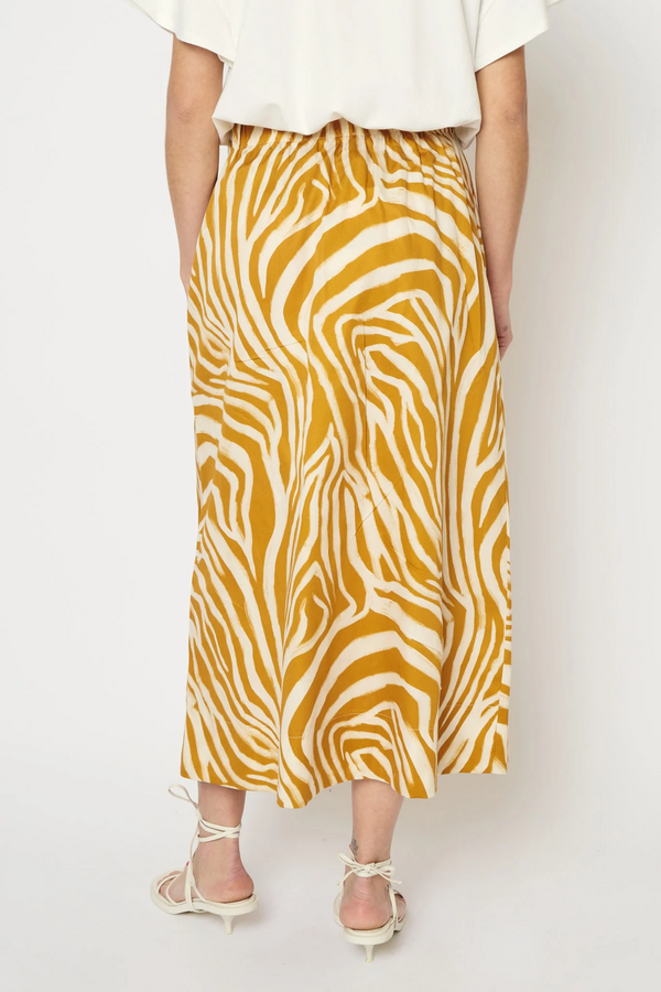 Adele Zebra Print Skirt - Zebra Ochra