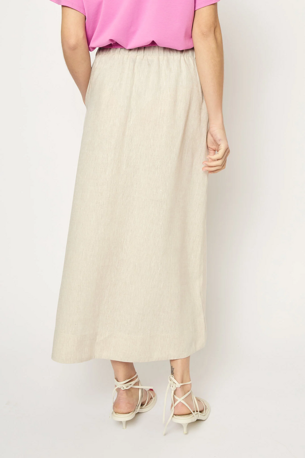 Adele Evergreen Linen Skirt - Raw Linen