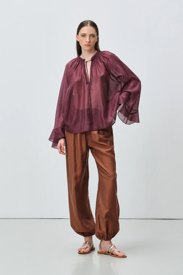 Velvet Blouse - Grena