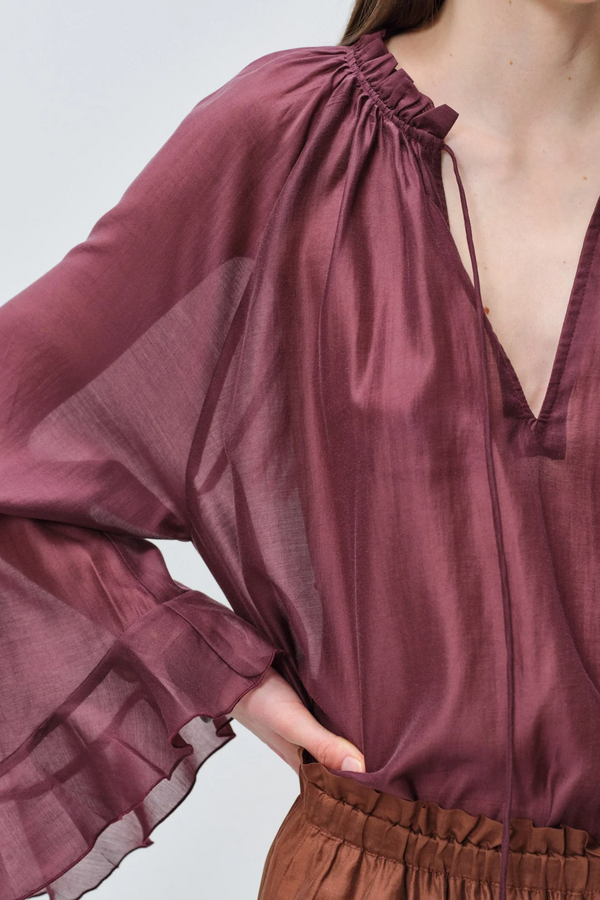 Velvet Blouse - Grena