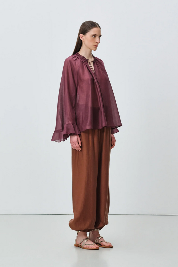 Velvet Blouse - Grena