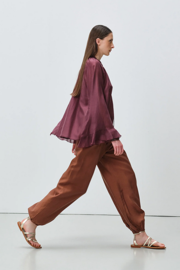 Velvet Blouse - Grena
