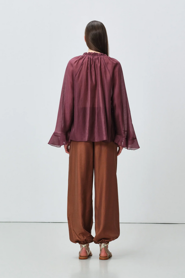 Velvet Blouse - Grena