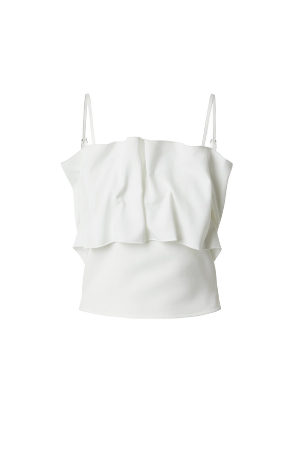 Vinelle Pleated Bandeau Top - Snow White