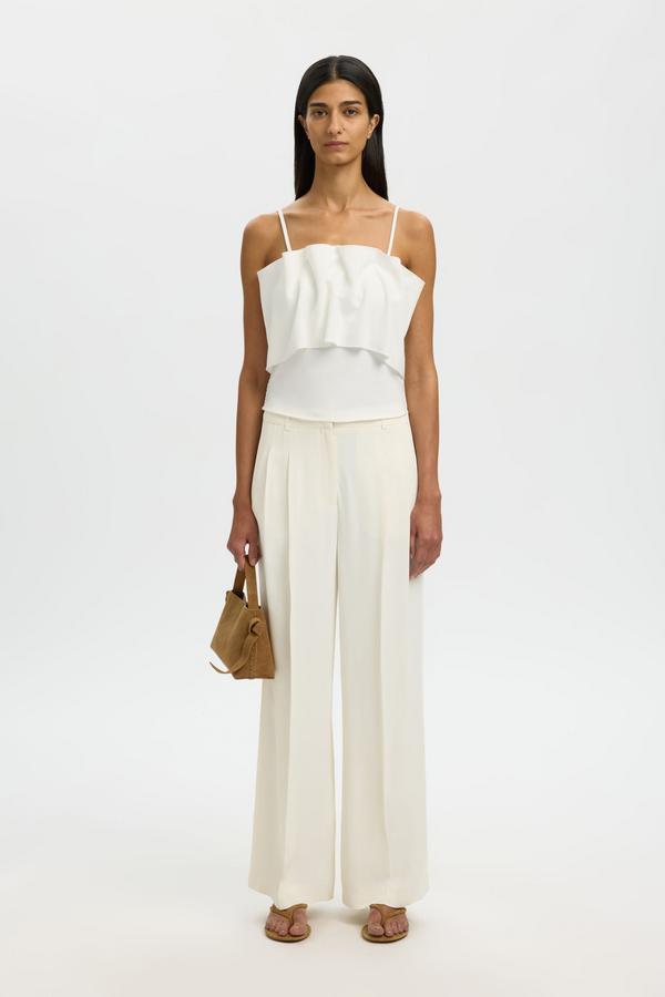 Vinelle Pleated Bandeau Top - Snow White