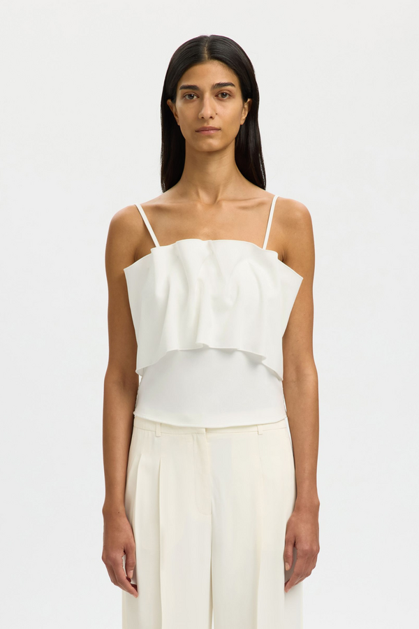 Vinelle Pleated Bandeau Top - Snow White