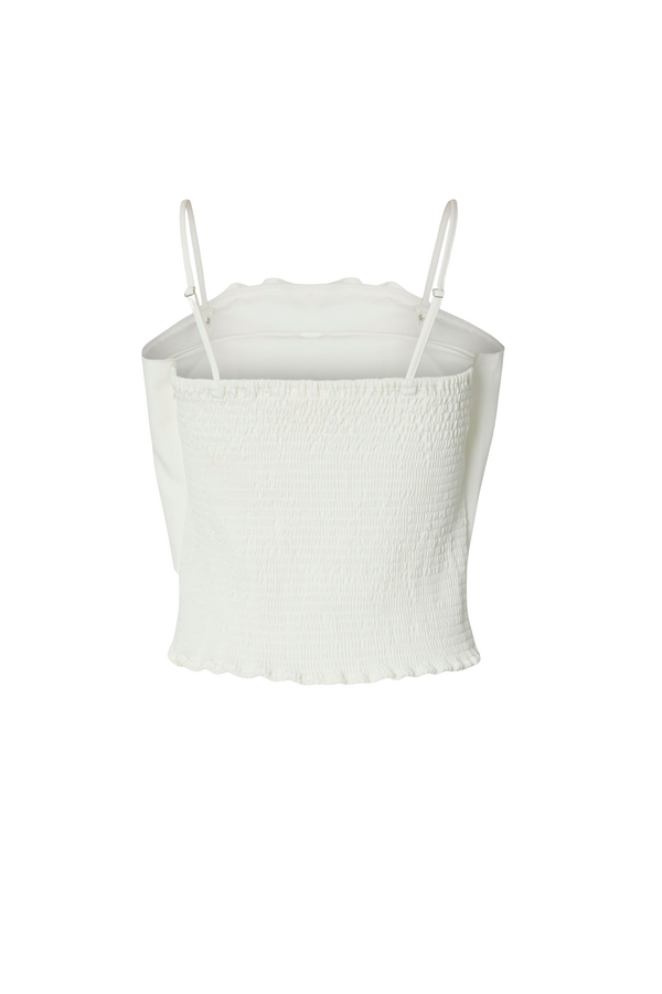 Vinelle Pleated Bandeau Top - Snow White