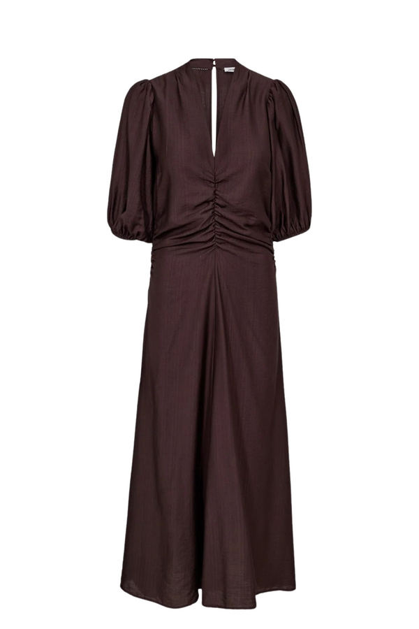 Hera Puff Dress - Dark Brown