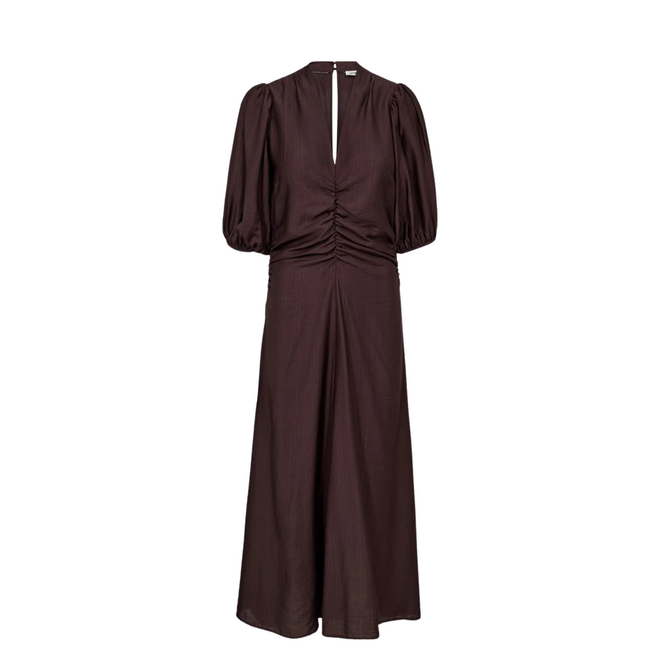 Hera Puff Dress - Dark Brown