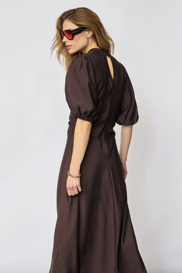 Hera Puff Dress - Dark Brown