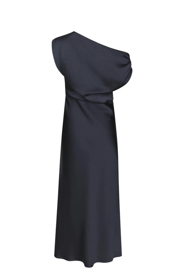 Lilith Heavy Sateen Dress - Midnight Blue