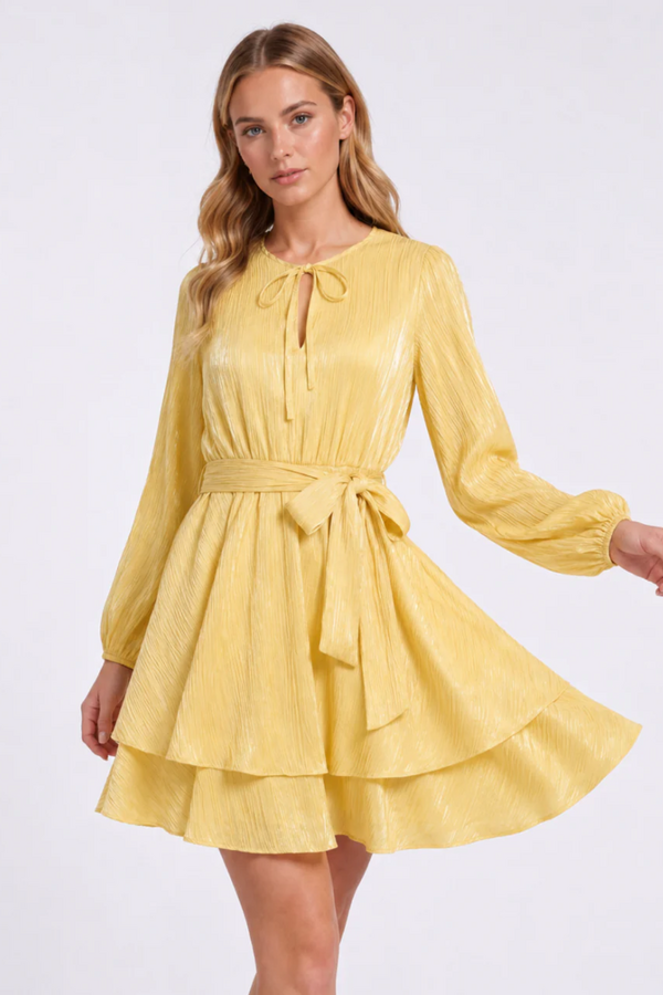 Dawn Acetate Dress - Bright Sunshine