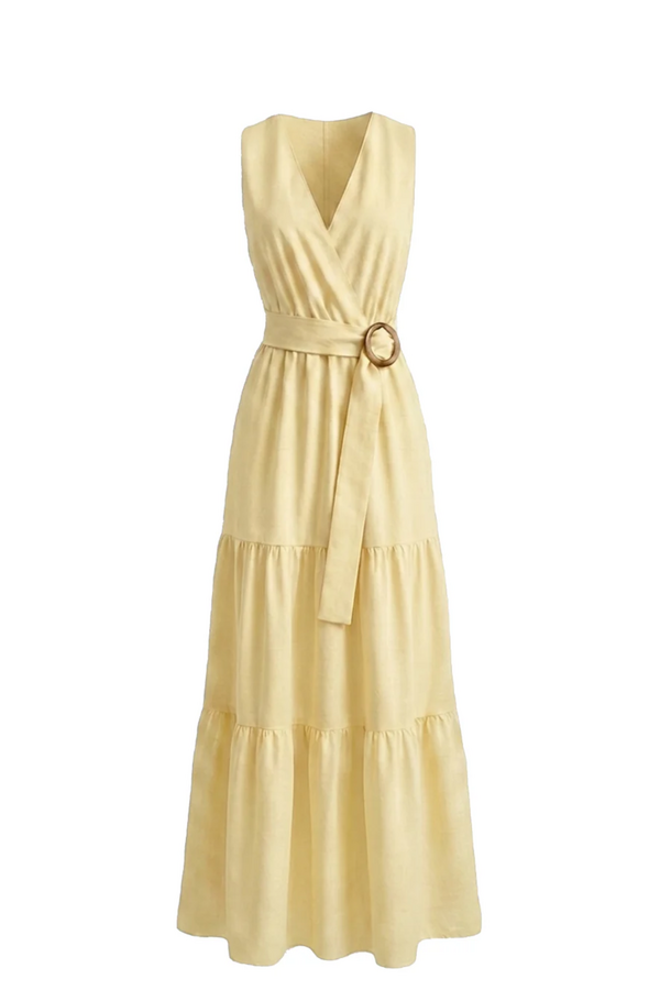 Dora Lurex Dress - Soft Sunshine