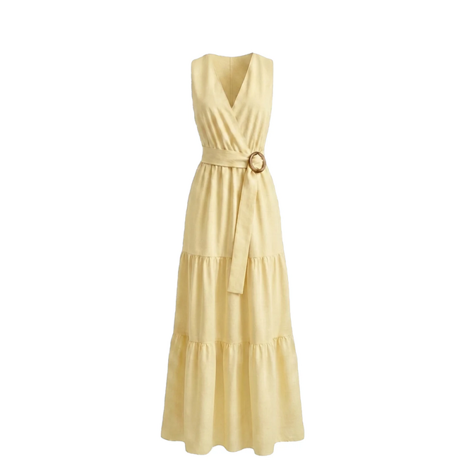 Dora Lurex Dress - Soft Sunshine