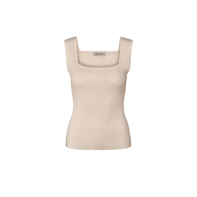 Noa Reverse Knit Top - Sand