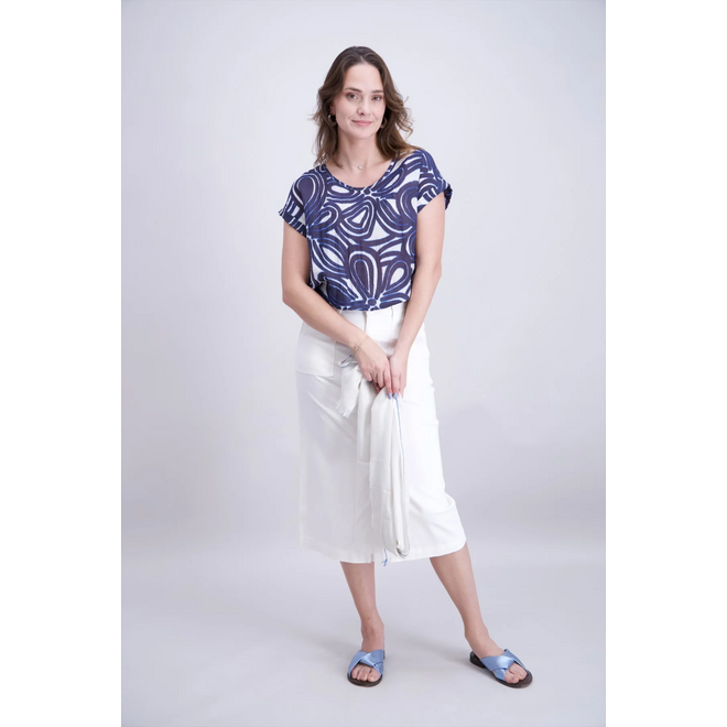Print Blouse - Blue