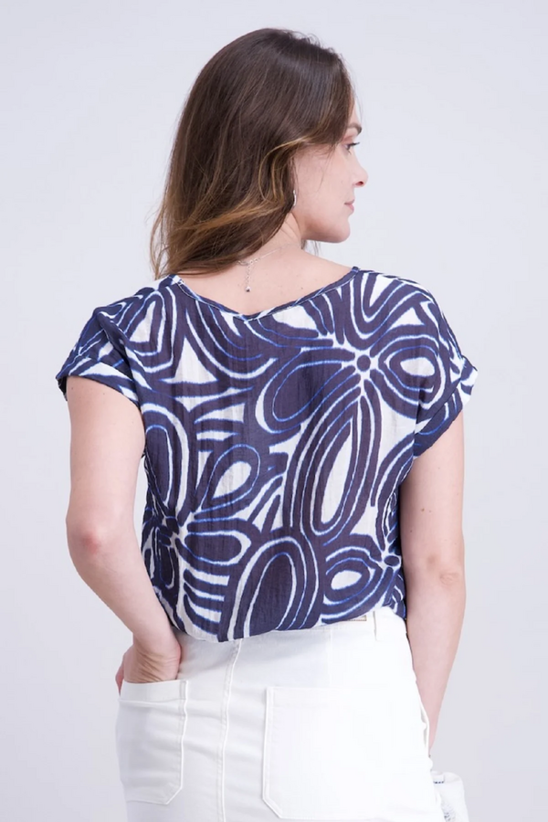 Print Blouse - Blue