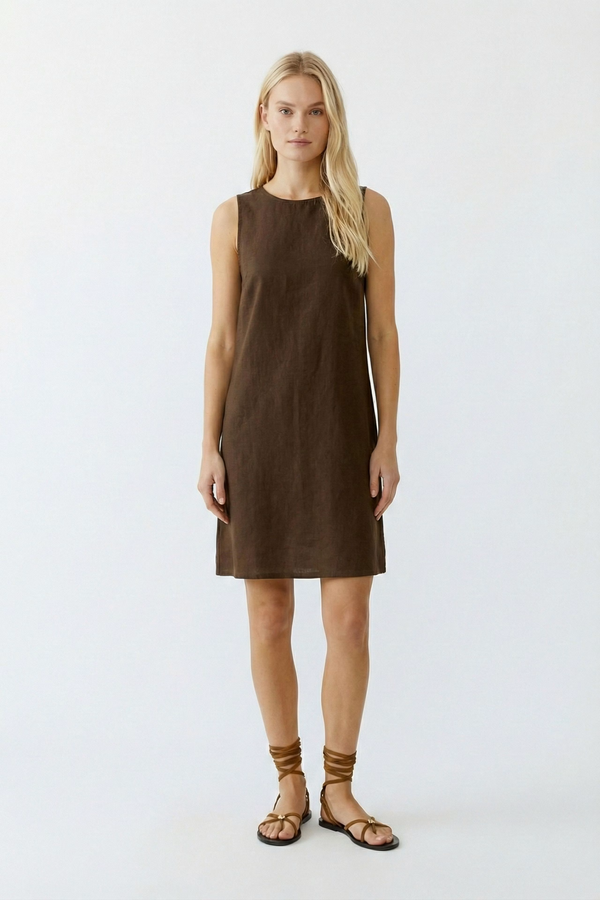 Linen Dress - Demitasse