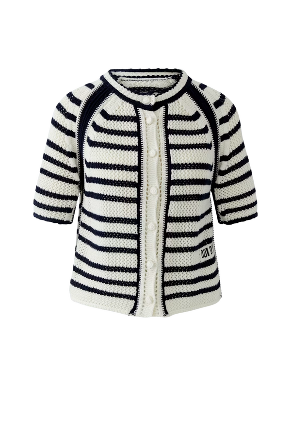 Knit Jacket - White/Blue