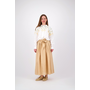 Linen Midi Skirt - Beige