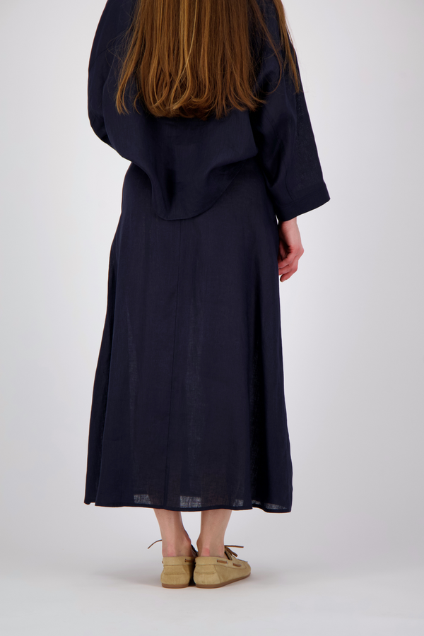 Linen Skirt - Navy