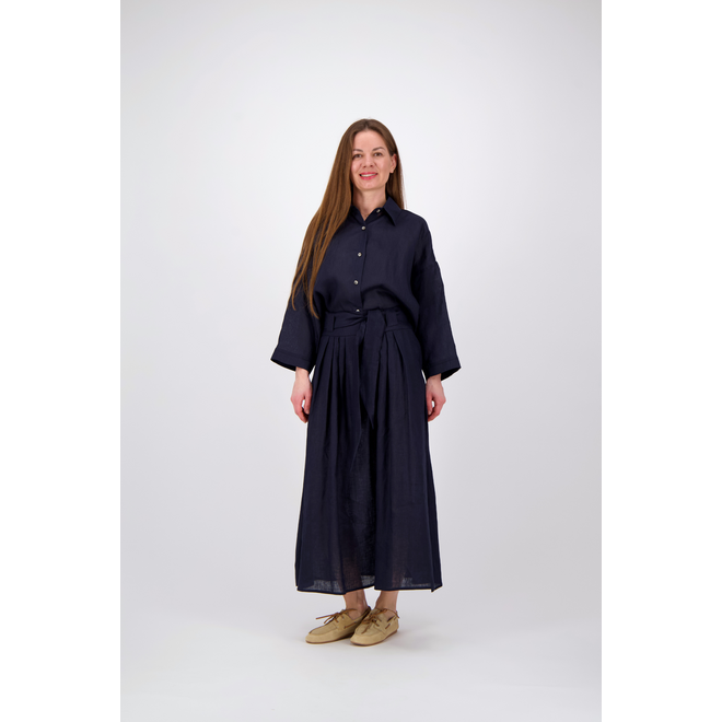Linen Skirt - Navy