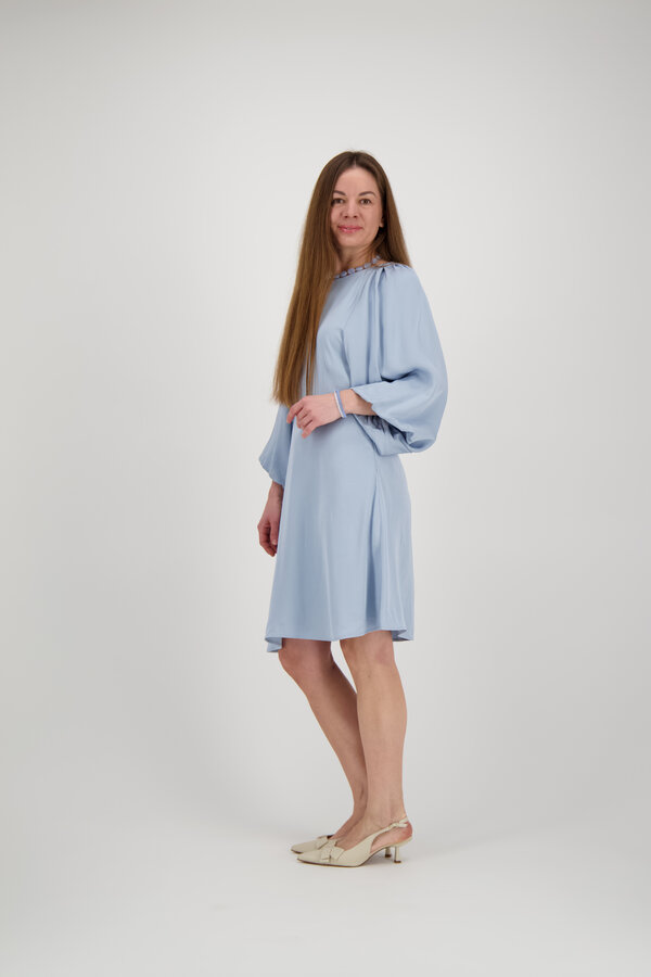 Laurina 3/4 Short Dress - Dusty Blue