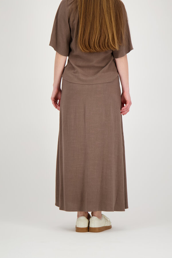 Viva Ankle Linen Blend Skirt - Chocolate Chip