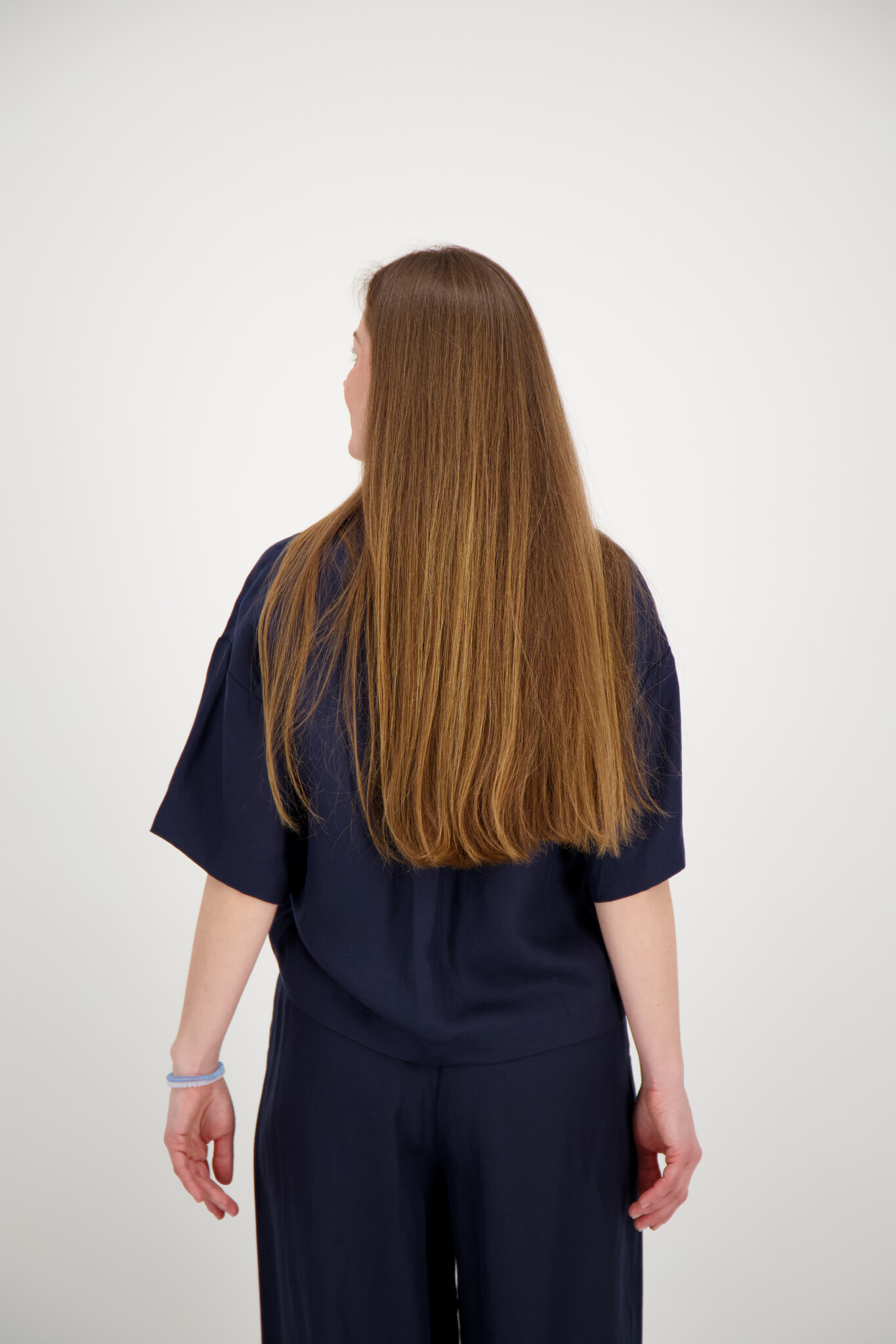 Lyra 2/4 Boxy Linen Shirt - Dark Sapphire