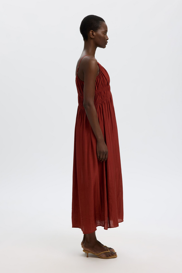 Jackie Regular Strap Ankle Dress - Cherry Mahogany