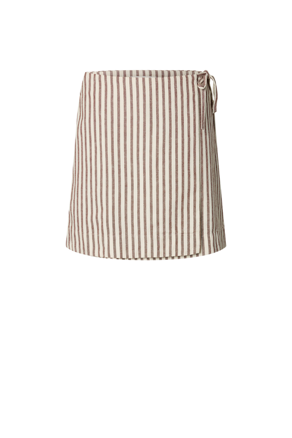 Johanne MW Short Wrap Skirt - Egret/Cherry Mah