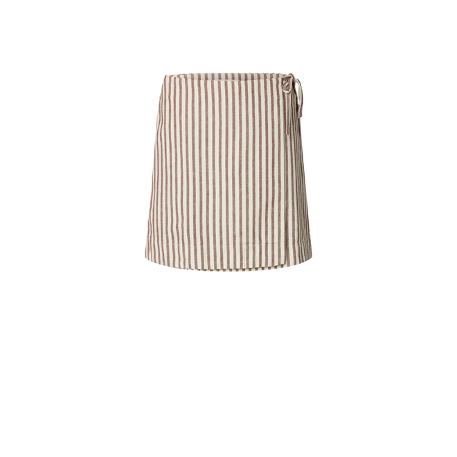 Johanne MW Short Wrap Skirt - Egret/Cherry Mah