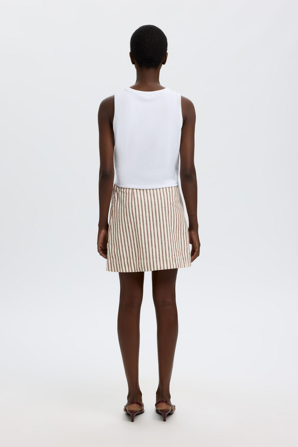Johanne MW Short Wrap Skirt - Egret/Cherry Mah