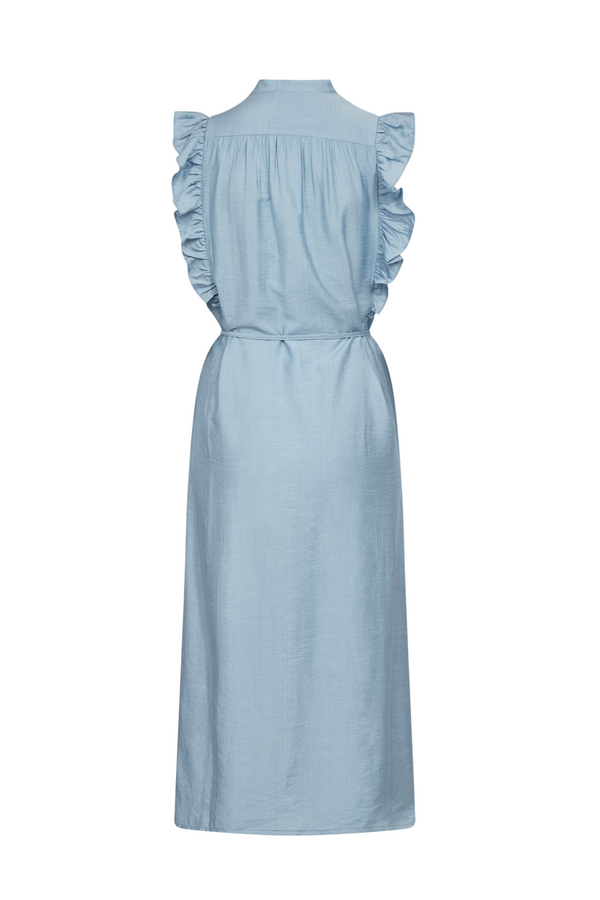 Hera Frill SS V-jurk - Pale Blue